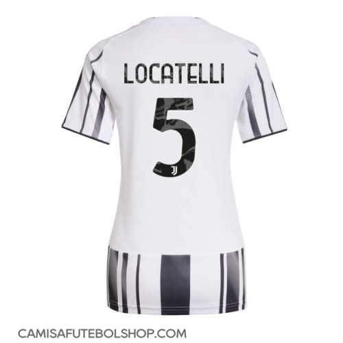 Camisa de time de futebol Juventus Manuel Locatelli #5 Replicas 1º Equipamento Feminina 2025-26 Manga Curta